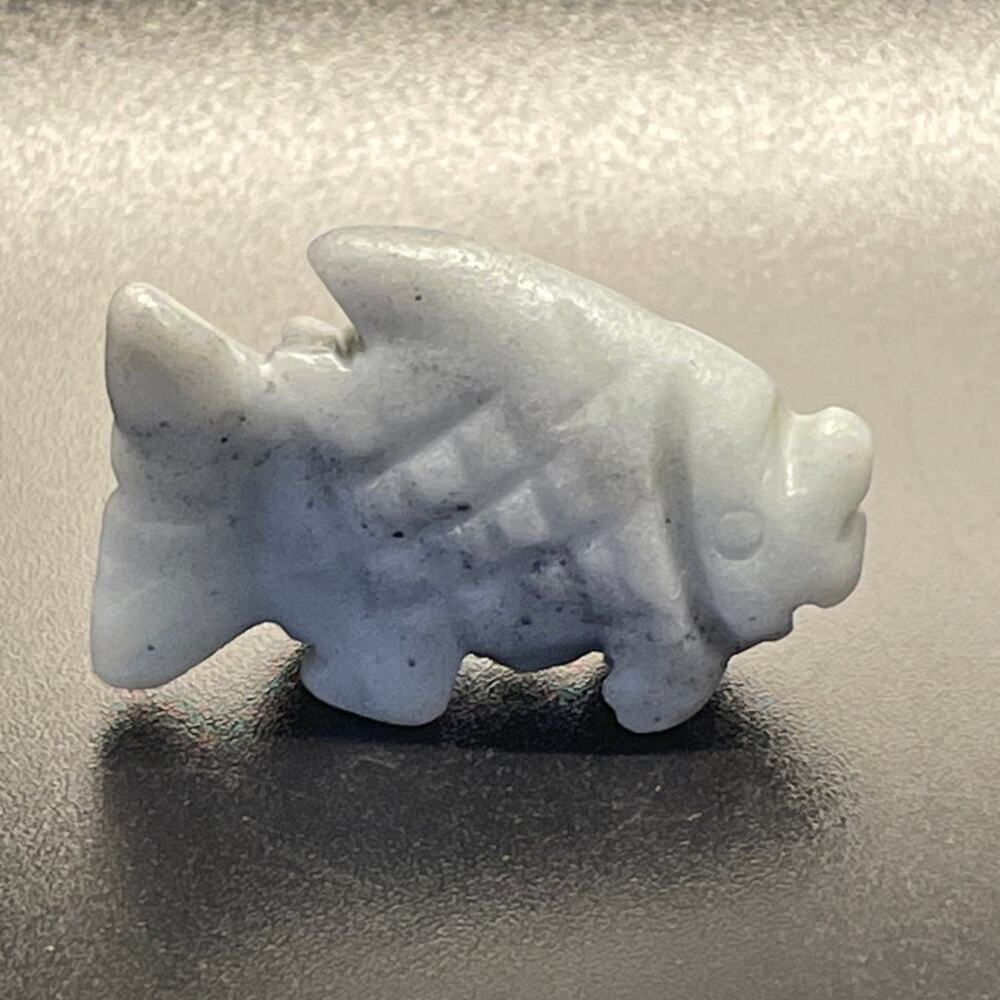 Cute Caribbean Calcite Mini Fish Carving